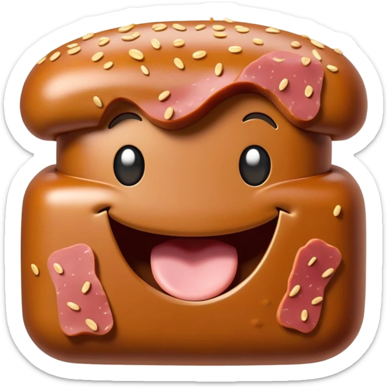 kawaii poop EMOJI made of SPAM MEAT sticker