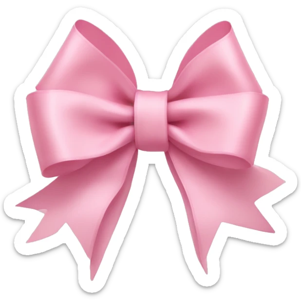 light pink ribbon bow sticker