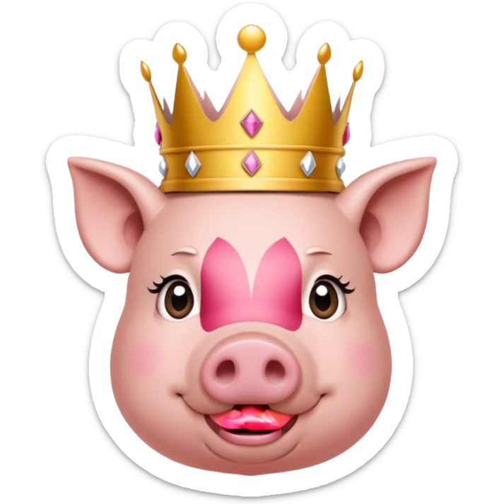 Me gustaría crear un cerdito con corona encima de el nombre yeicobvalentino que sea elegante para logo de mi granja sticker