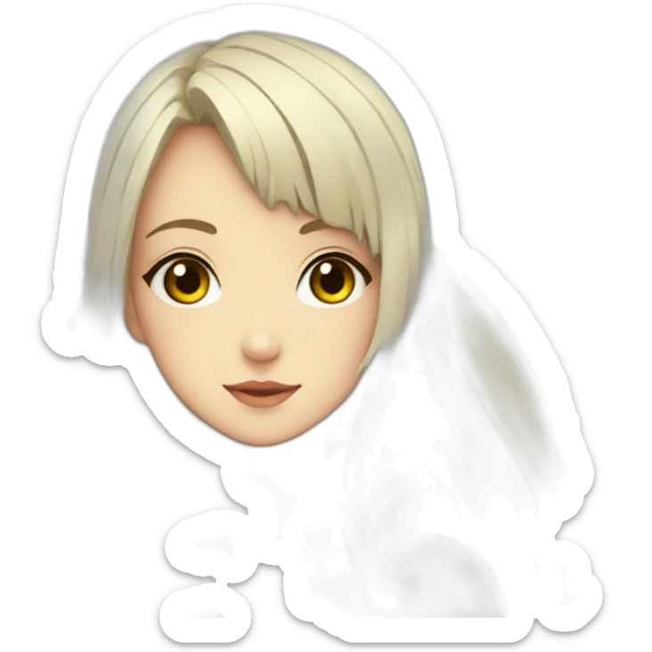 Anime girl on the background of the flag of Ukraine sticker