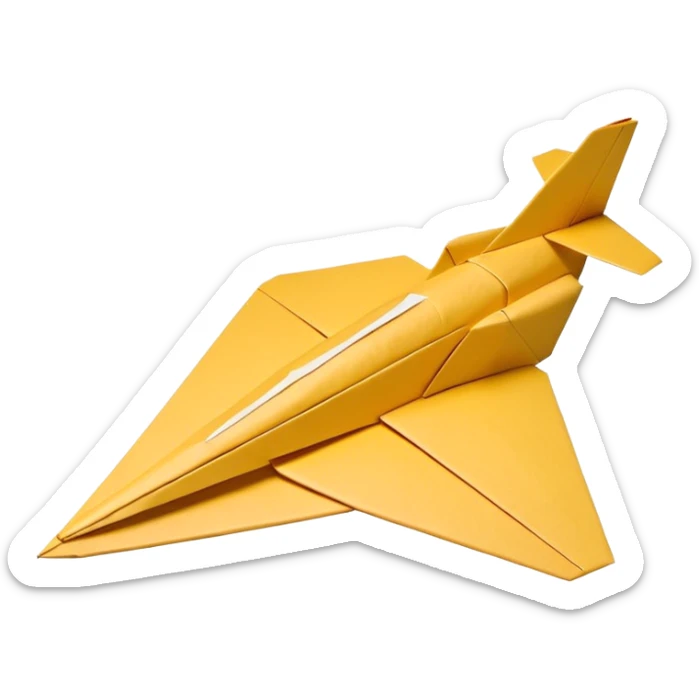 3D render of Paper Airplane made entirely of folded origami paper, sharp creases, cardboard texture, matte finish, visible paper grain, craft aesthetic,  apple emoji style, isolated on white background --v 6.0 sticker