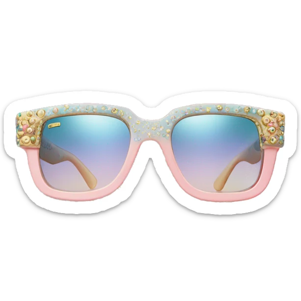 Dolce and Gabbana sunglasses with colourful pastel ornament print and golden detais  sticker