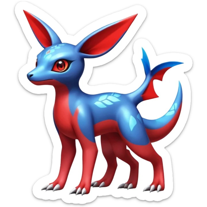 Cute Shiny Exotic Colorful Guilmon-Latias-Koraidon-Umbreon-Fakémon-hybrid-creature (full body)  sticker