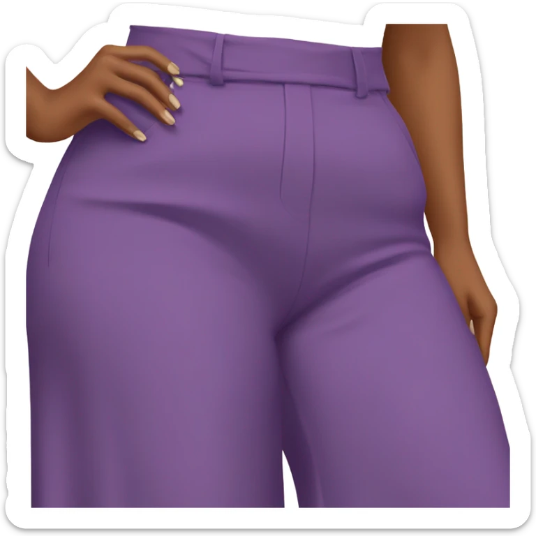 Realistic isolated pair of high waist long wide leg dressy casual pants in purple sticker