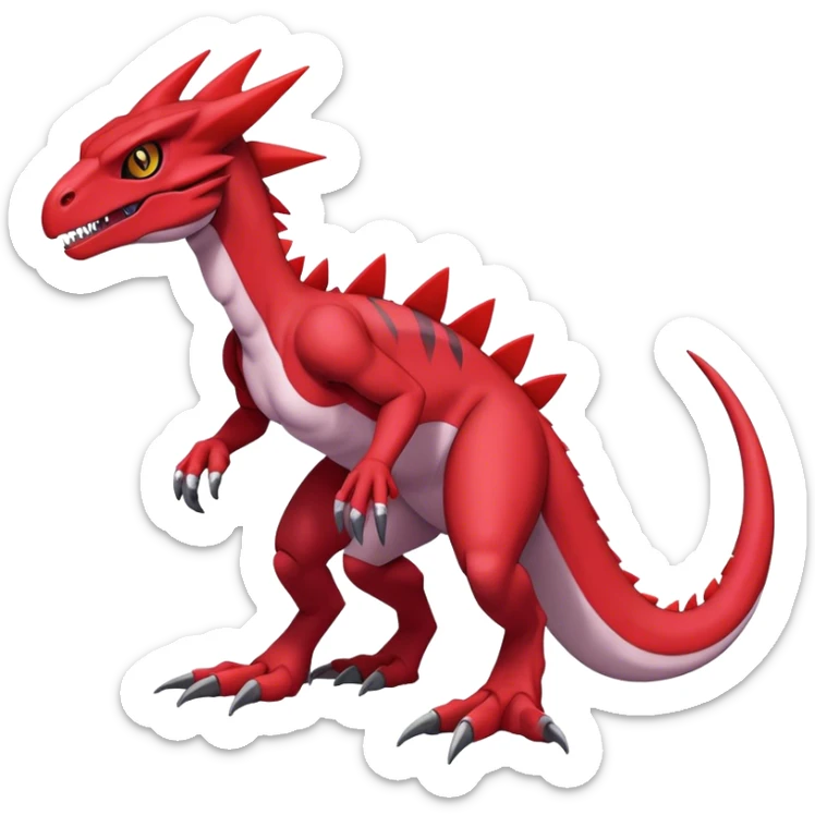  Cool Edgy Digimon-Fakemon-Guilmon-Genesect-Velociraptor-Dragon full body sticker