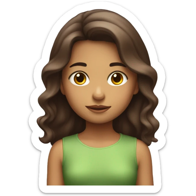 Emoji niña con pelo rojo y el cabello más o menos largos  y morena  sticker