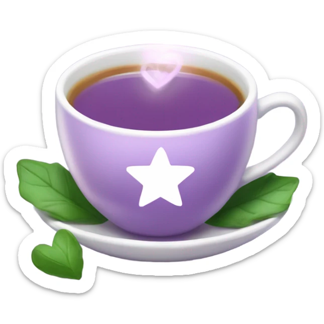 Fragrant New Year's tea Starbux with a lilac heart and the name Kirill sticker