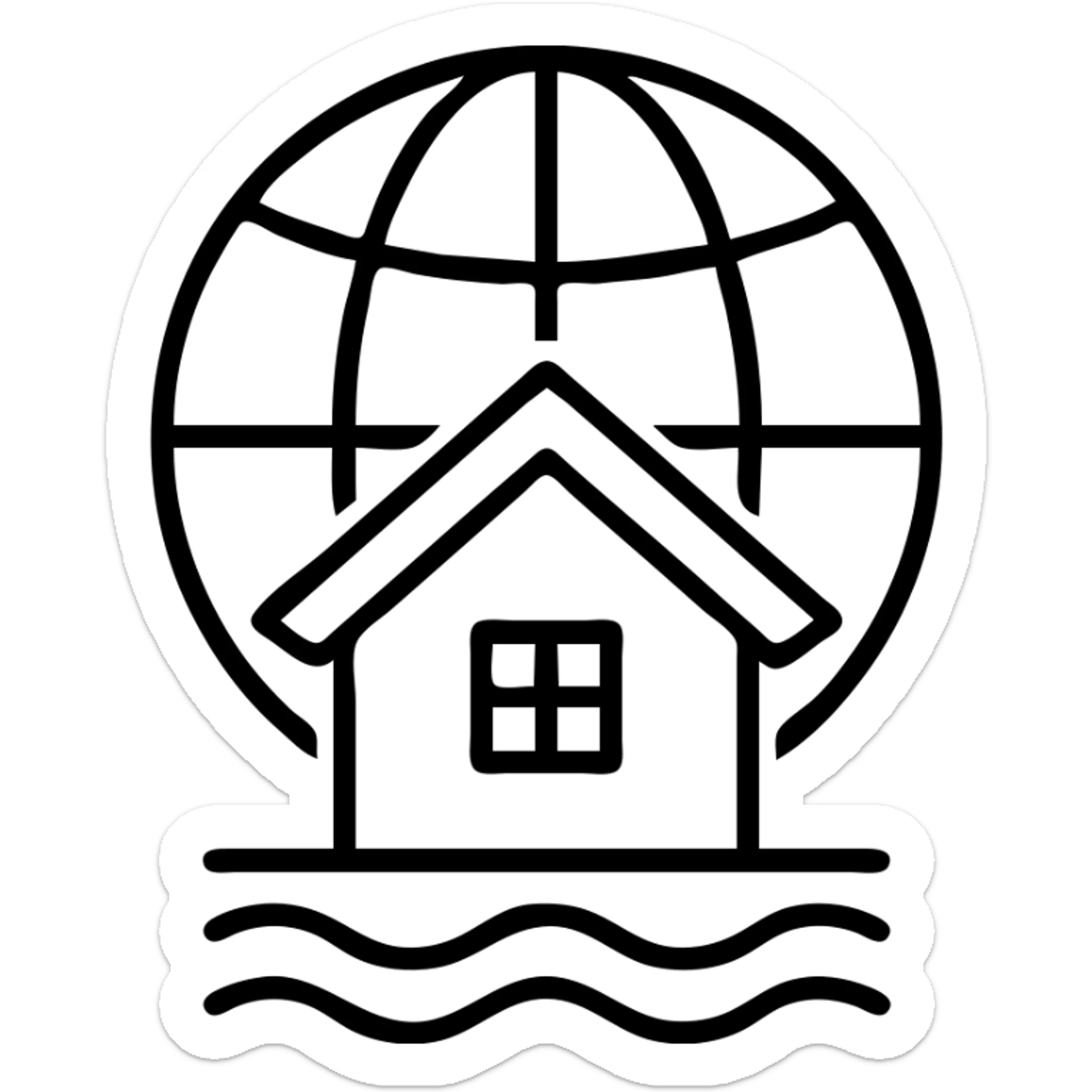 Ícono de real estate que refleje experiencia internacional con enfoque local en Miami sticker