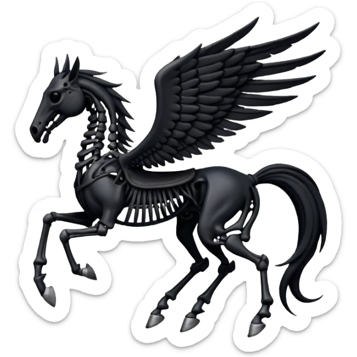 thestral: Winged horses visible only to those who have witnessed death and understand its significance. Can u make it thinner? Like an achal tekkine? sticker