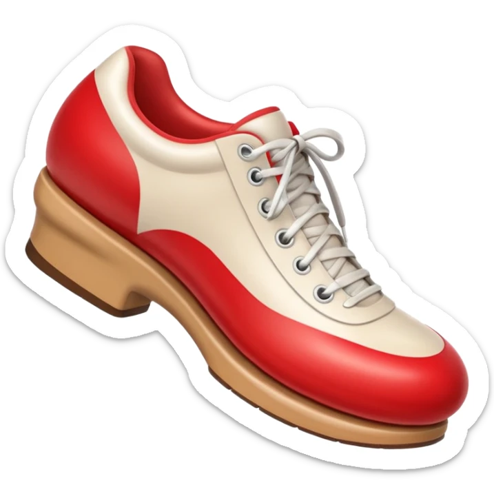 3D Apple-style emoji of a shoe with a foot inside, stepping and showing a clear shoe print below. and leg







 sticker