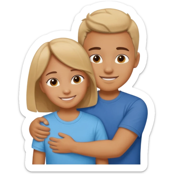 Texte ´Gros câlin’, en dessous un homme serre sa sœur dans ses bras sticker