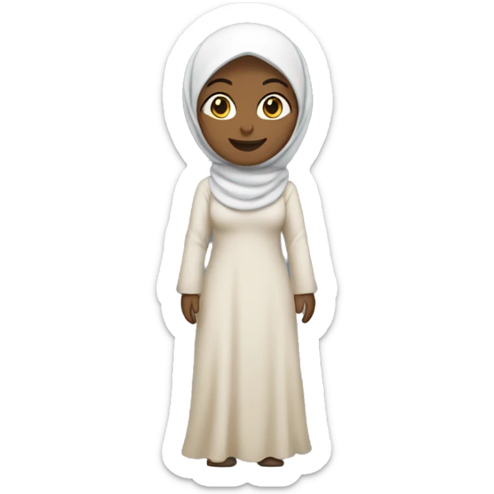 hijab woman, dress, full-body"slim",smile sticker