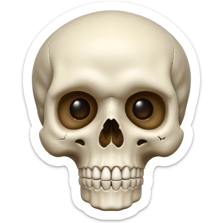 Skull emoji with a mix of surprise emoji sticker