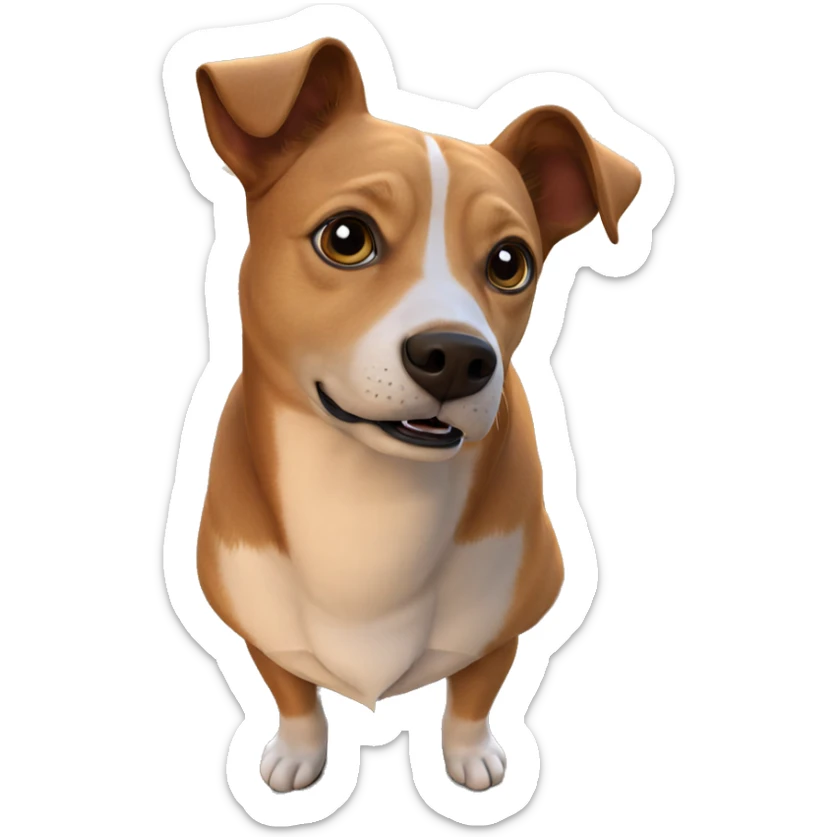 playful dog in nature sticker