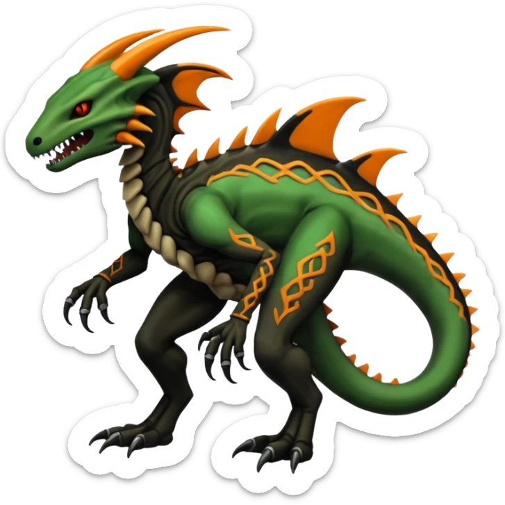  Venom-Marowak-Salandit-Xenomorph-hybrid-fantasy-creature (full body) with tribal markings sticker