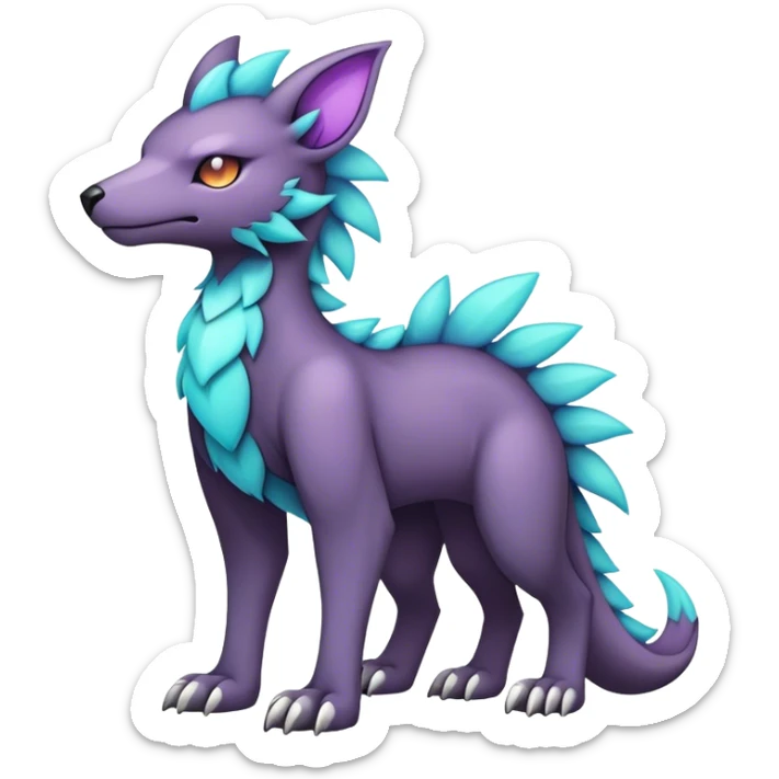 cool colorful dark pastel edgy fantasy animal hybrid Fakemon full body sticker