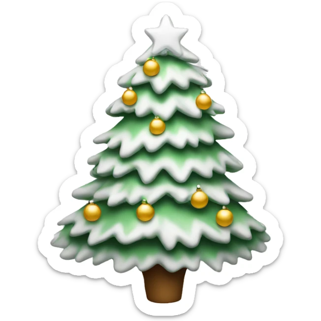 white christmas tree sticker