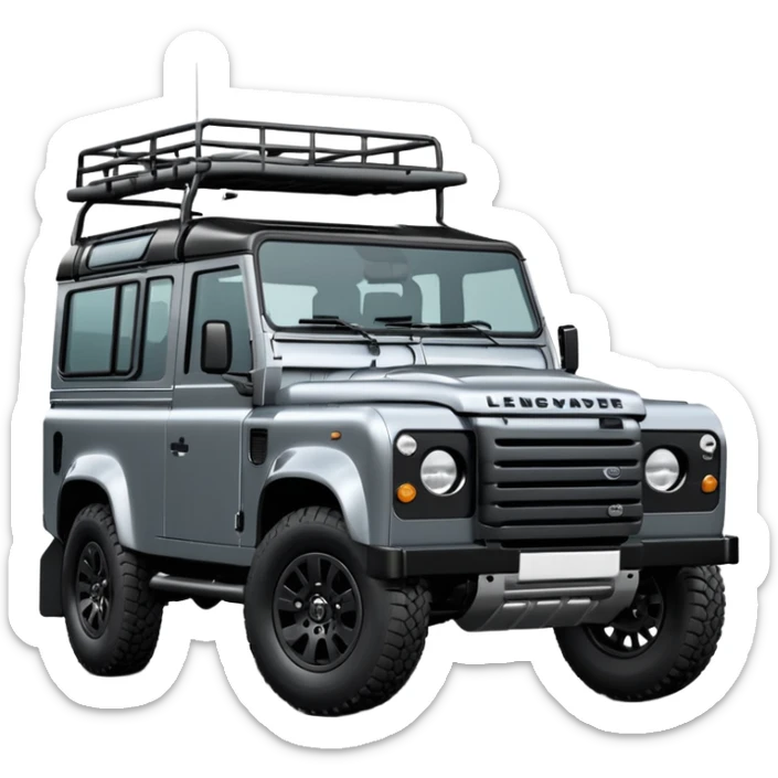 New Landrover Defender 110 in Carpathian Grey with gloss black accents sticker