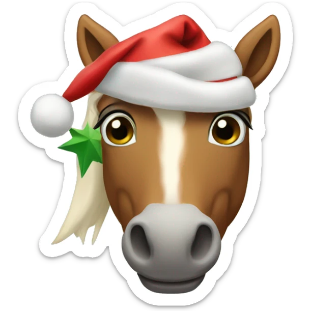 Christmas horse sticker
