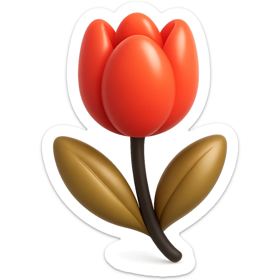tulip in balloon style with vibrant colors sticker