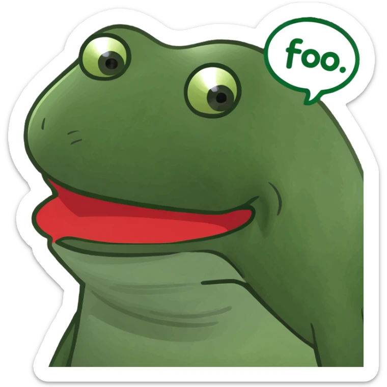 red Pepe the Frog laughing, Fogo.io logo badge, 'WAGMI' speech bubble, cartoonish, bold, meme-inspired, red color palette, witty and playful, Discord sticker sticker