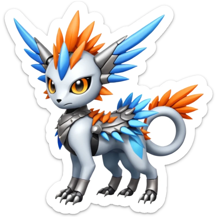 Meloetta-Wargreymon-Trico-Pokémon-Digimon-Fakémon-fusion-hybrid-creature sticker