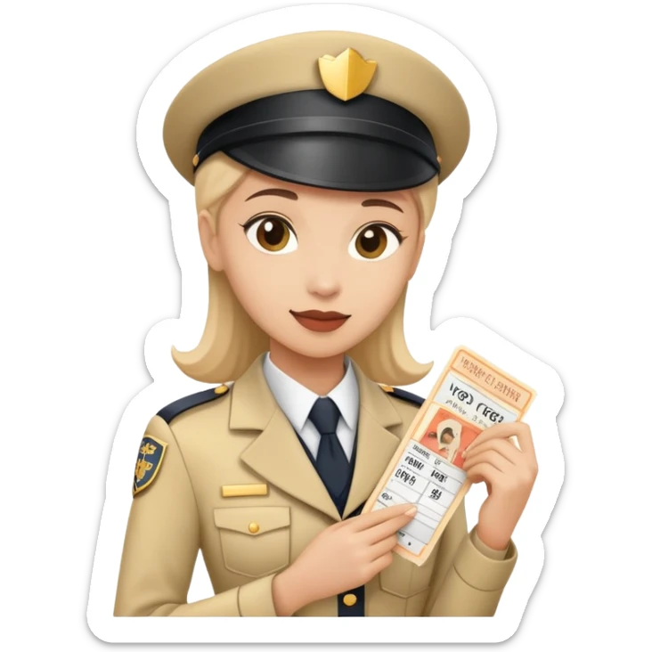 persona vendedora de tickets de cine, con uniforme y taquilla, sosteniendo boletos sticker