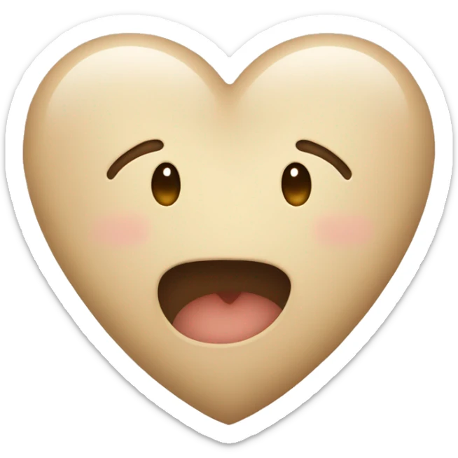 Beige heart sticker