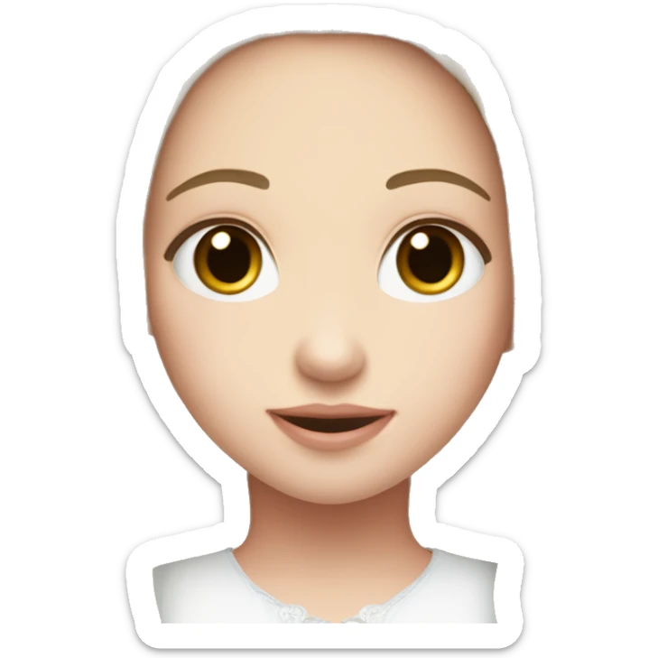 girl, pale skin, rosy cheeks, dark hair, pretty face (that look like giselle from aespa). hanging. sticker