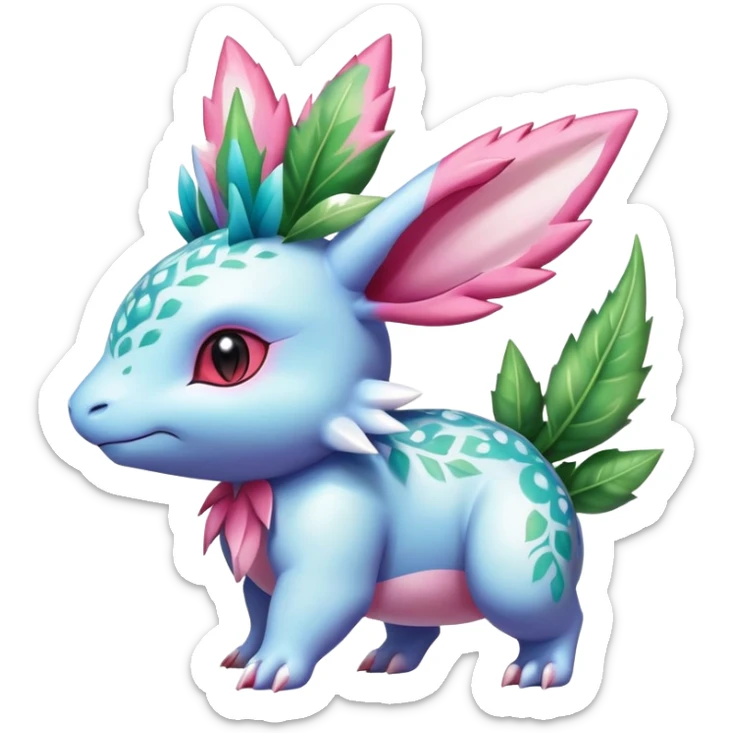 Shiny Exotic Nidorino-Sylveon-Shaymin-Ivysaur-Meganium-Hybrid-Creature sticker
