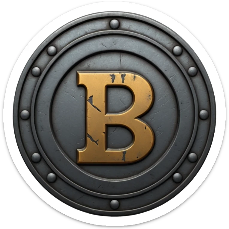 Minimal emoji, gothic metal coin made of black steel, engraved number 2 at the center, ancient industrial aesthetic, worn metal texture, no glow, no neon, flat emoji design, centered, transparent background sticker