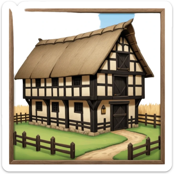 old tudor barn from the 1400s sticker