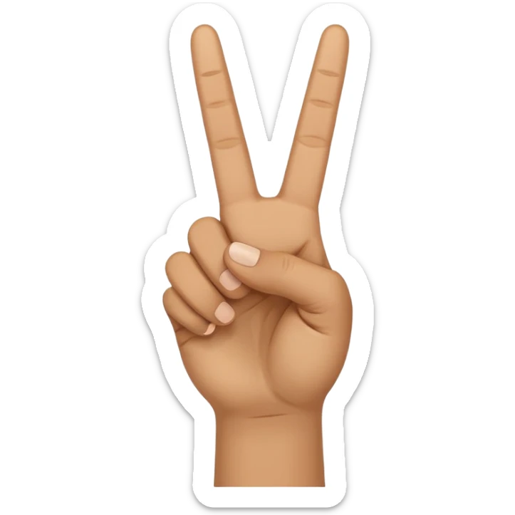 peace sign emoji but with the middle and ring fingers up not the index finger sticker