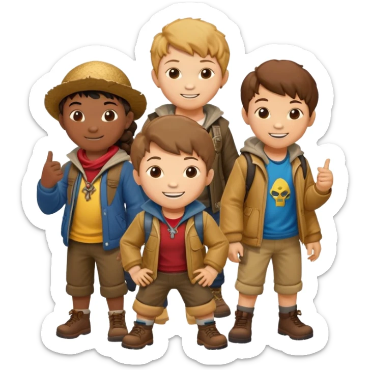 The Goonies group of kids, adventure movie characters sticker