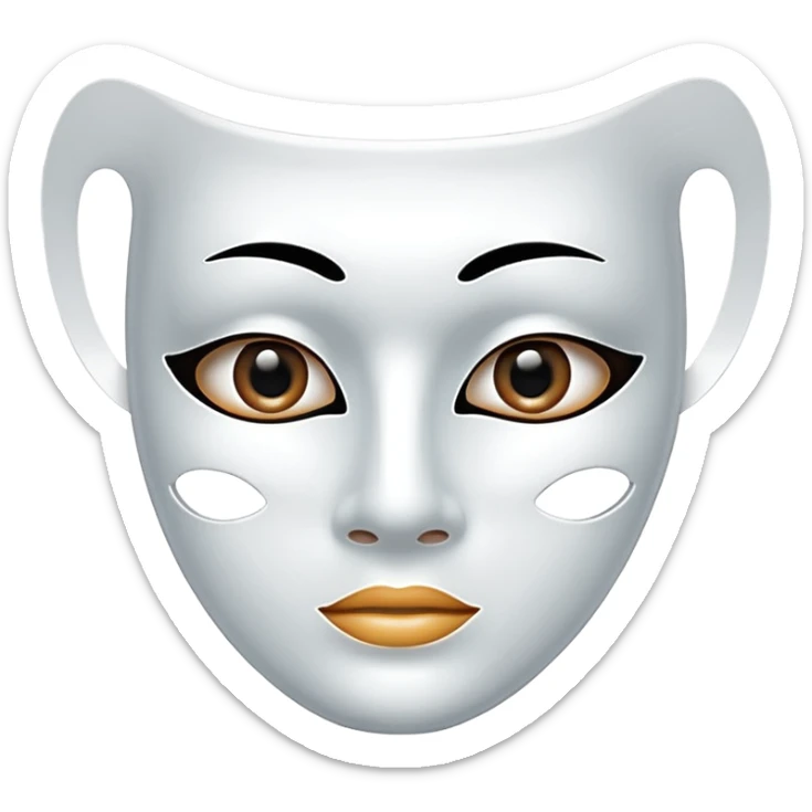 a sheet of white mask pack for face skincare beauty, transpalent holes on eyes and mouth, no real eyes and mouth sticker