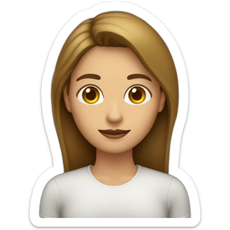 mujer pelo castaño hasta los hombros con anteojos cuadrados y ojos castaños sticker