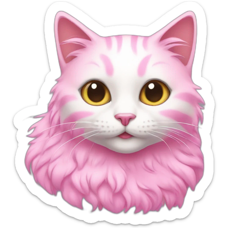 Cat and her pink sticker