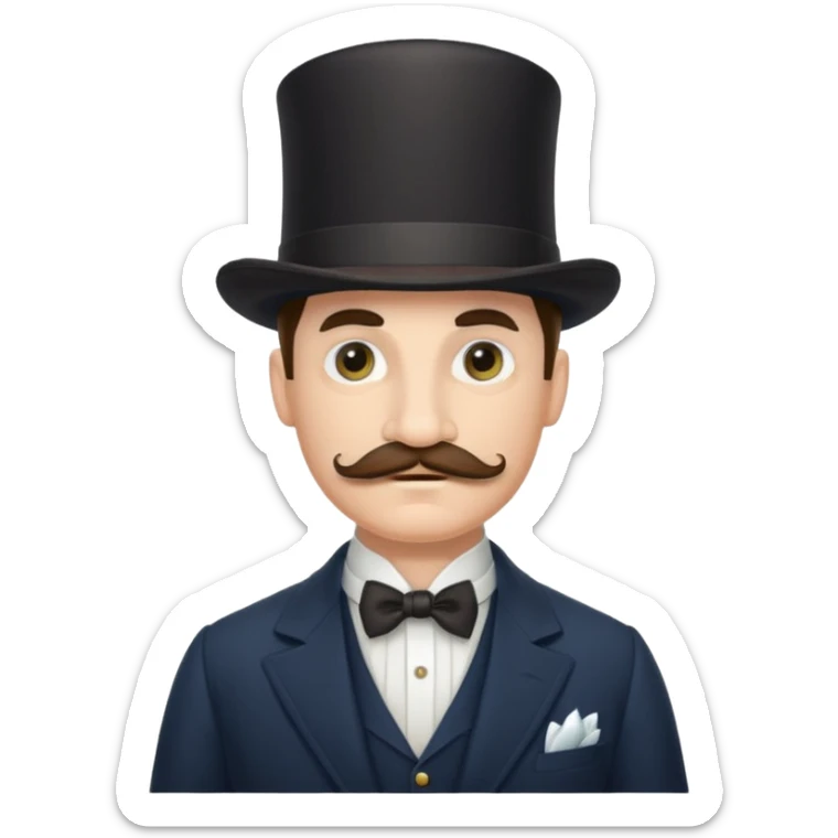 A gentleman of the high society with a moustach, a monocle, an elegant hat being super elitist sticker