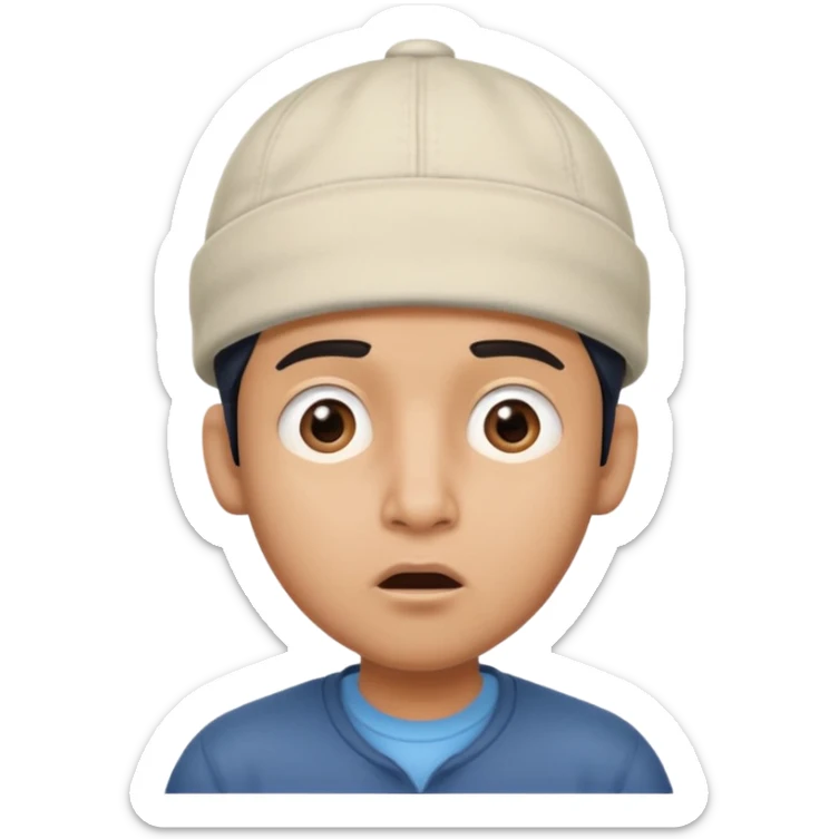  Fait un jeune indien pas trop beau avec un léger surprise un double menton et une casquette sur la tete sticker