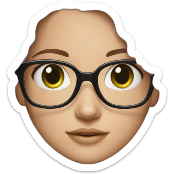 white-girl-purple-wavy-hair-green-eyes-square-glasses sticker