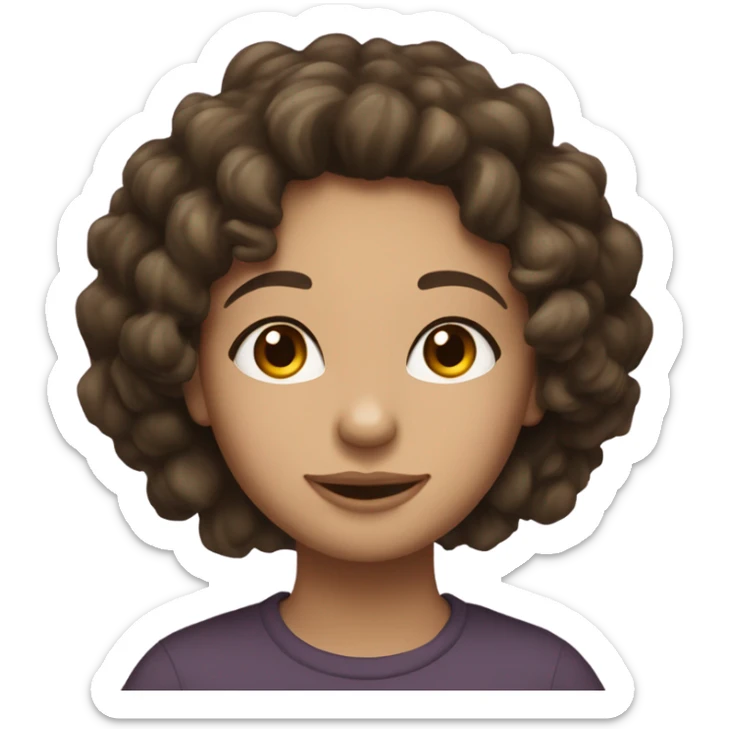 Crocodile in love with women brunette with curly hair and brown eyes sticker