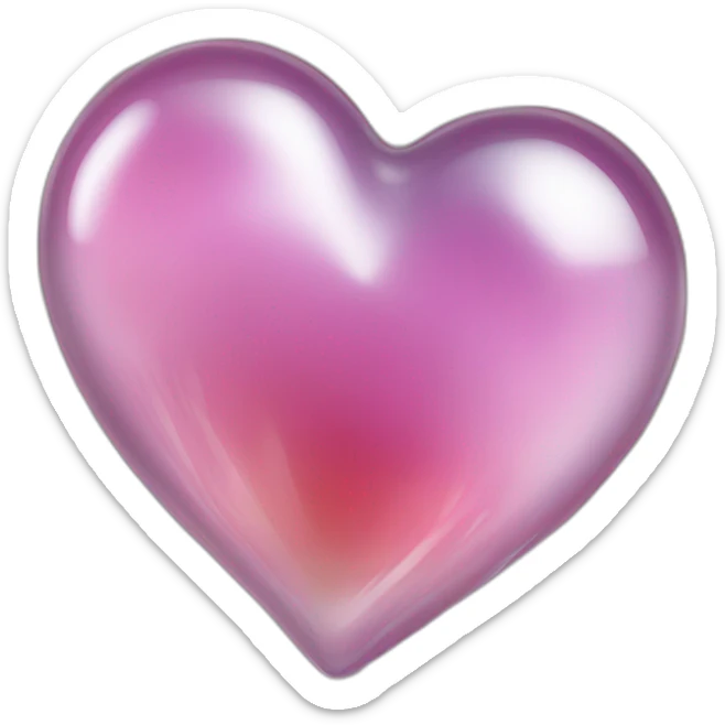 transparent, heart emoji, glass dispersion, ultra realistic, very detailed sticker