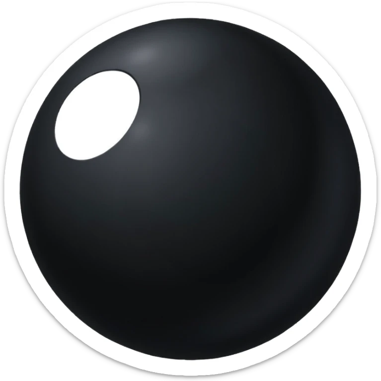 Black Ball with MB written on in the middle of it. Nothing else no holes or anything. sticker