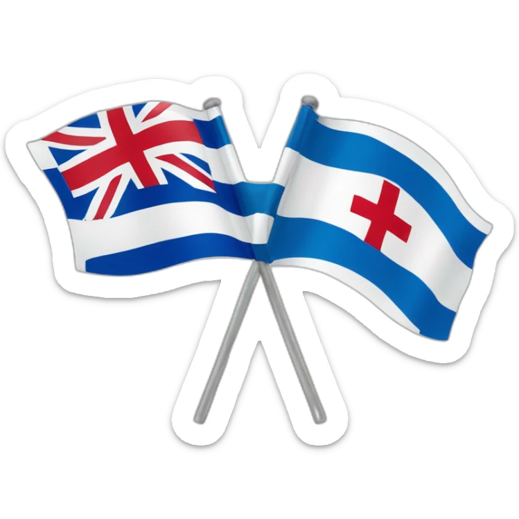 flag of israel and flag of England, waving together sticker
