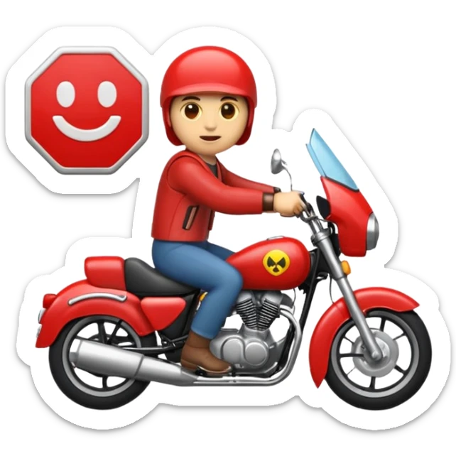 Vreau un emoji cu stop și sa fie împotriva motocicletelor sa fie interzise și cluburile de mc adică motociclete sticker