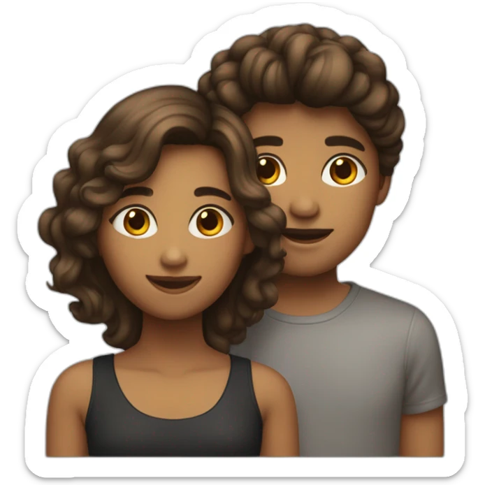 Couple une fille au cheveux noir et une fille au cheveux brun sticker