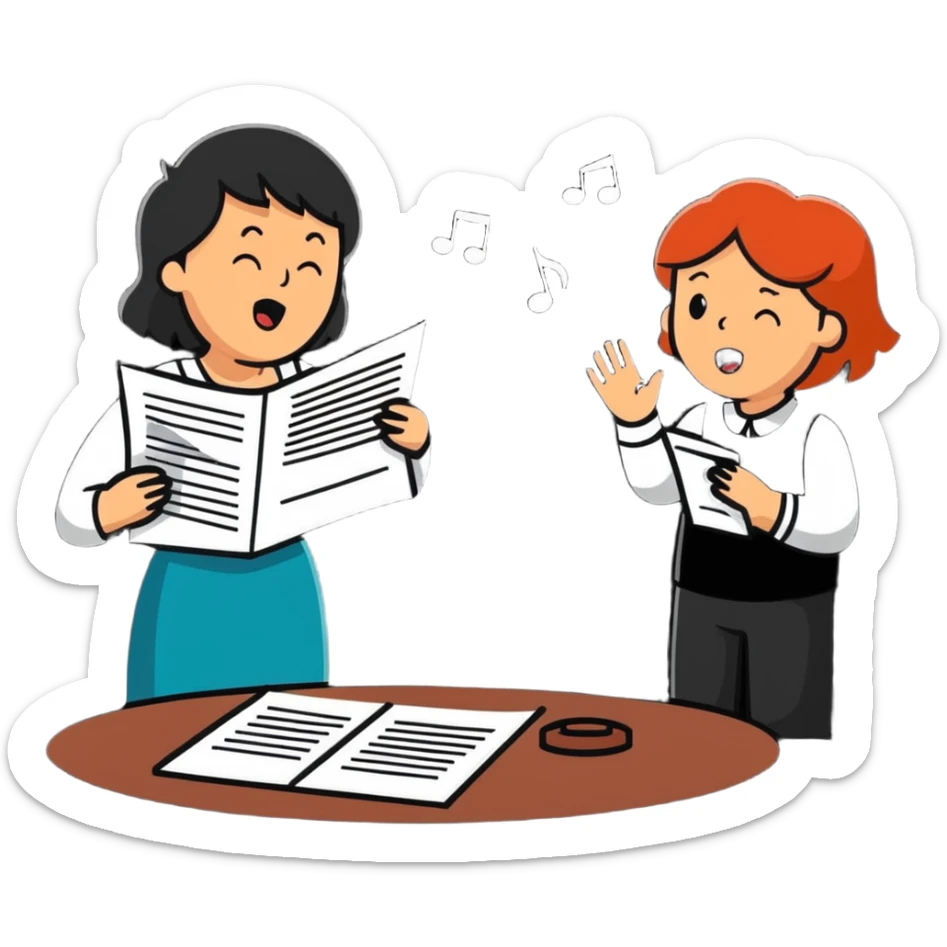 illustration of [man celebrating the singing of (divorce papers)] next to [crying woman] art influence two subjects sticker