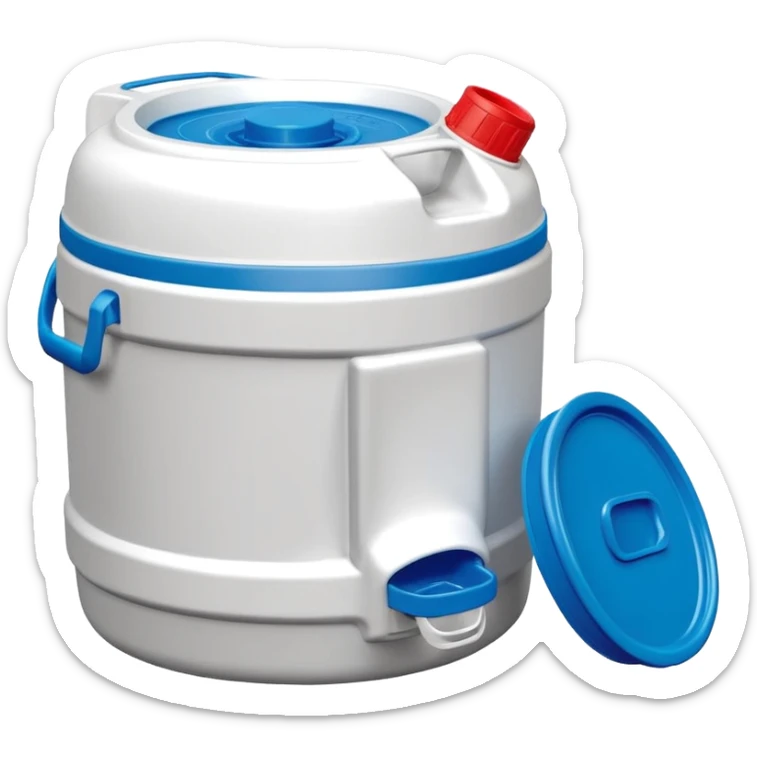 Igloo 5 Gallon Heavy-Duty Polyethylene Beverage Cooler Jug at Sports water station with small Conex plastic cups sticker