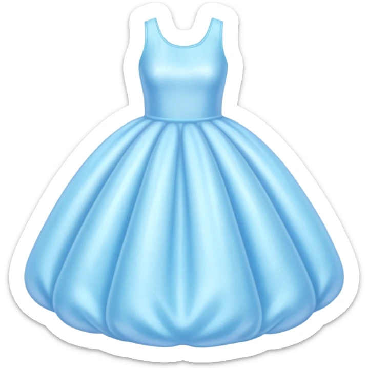 The bubble dress is typically a voluminous ball gown, designed to make Glinda look like she’s literally floating in a bubble. It features:  Pale blue or shimmering white-blue hues (in Ariana Grande’s movie version, it’s a soft, cotton-candy blue). sticker