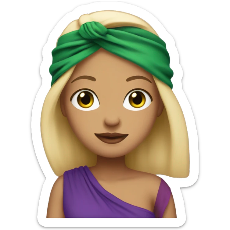  chicana with blonde hair and purple bandanna with green eyes sticker